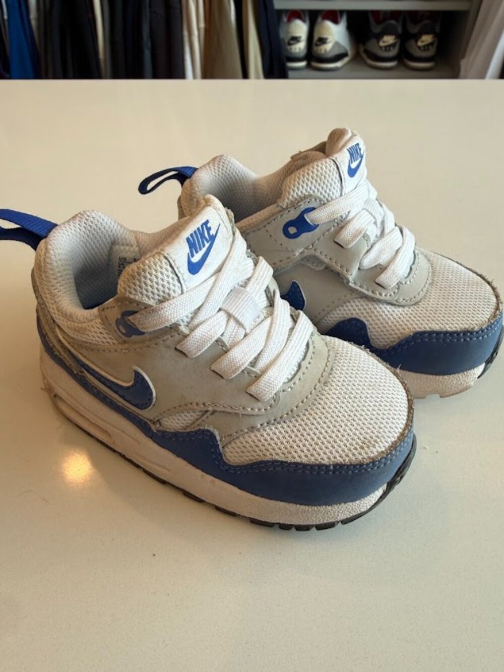 Nike Air Max 1 EasyOn Toddler 5C Blue/White